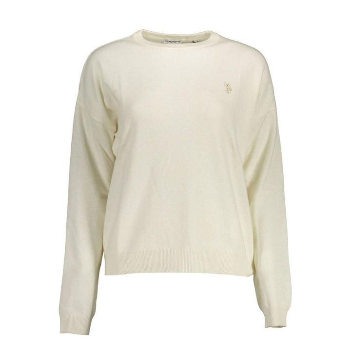 U.S. POLO ASSN. White Fabric Women's Sweater