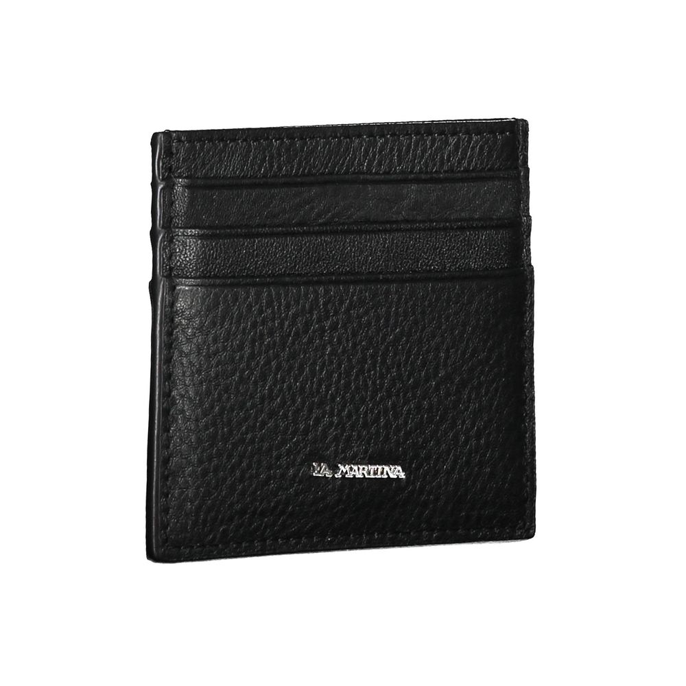 La Martina Nero Leather Men Cardholder