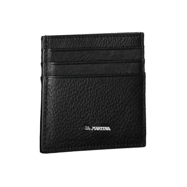 La Martina Nero Leather Men Cardholder