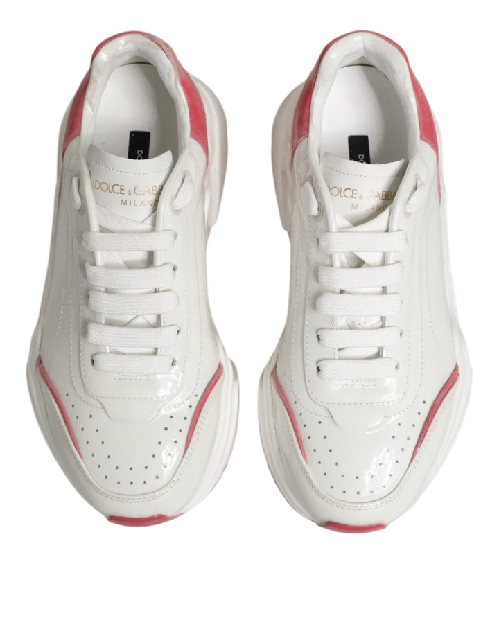 Dolce & Gabbana White Pink Daymaster Low Top Sneakers Shoes