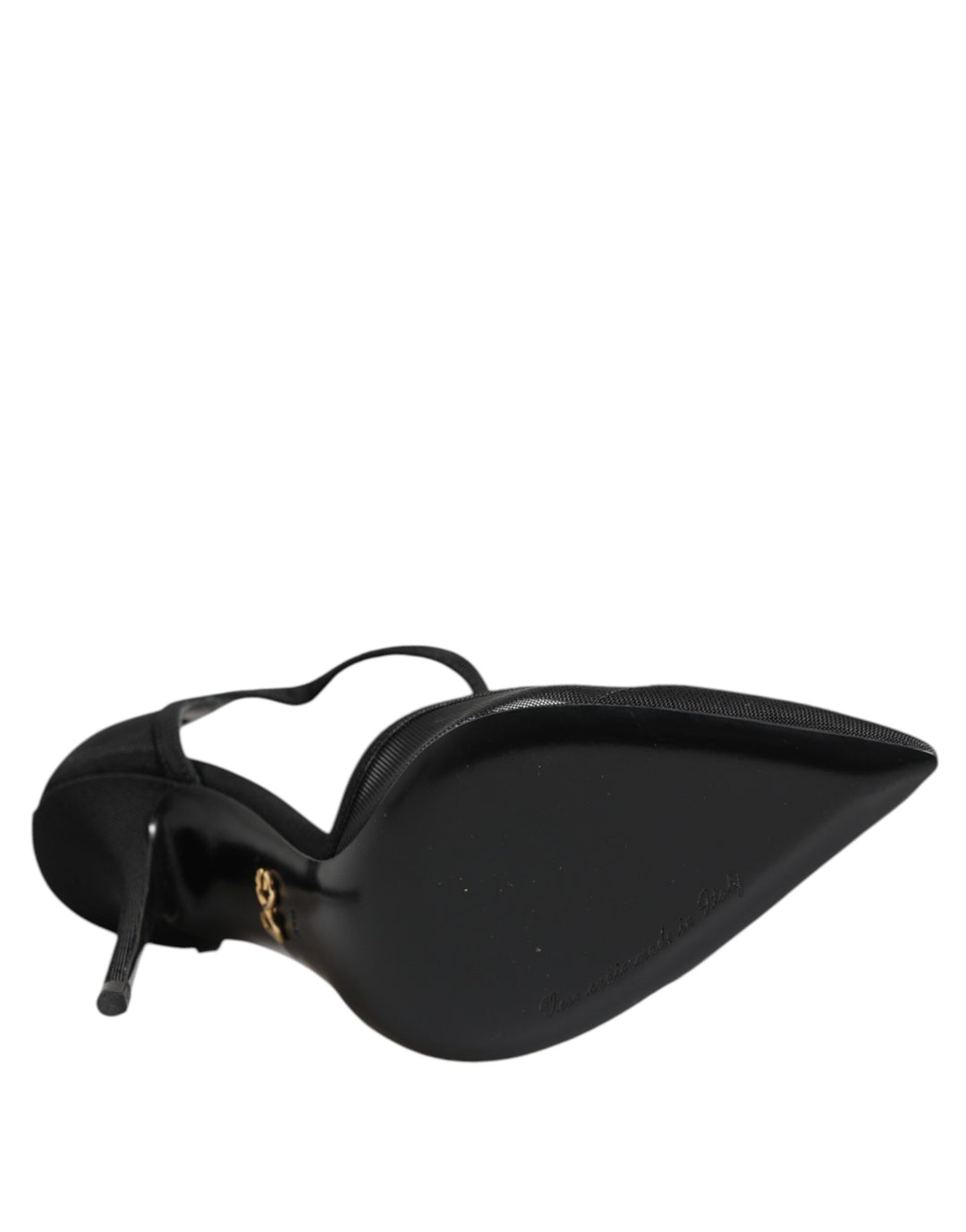 Dolce & Gabbana Black Mesh T-strap Stiletto High Heels Shoes