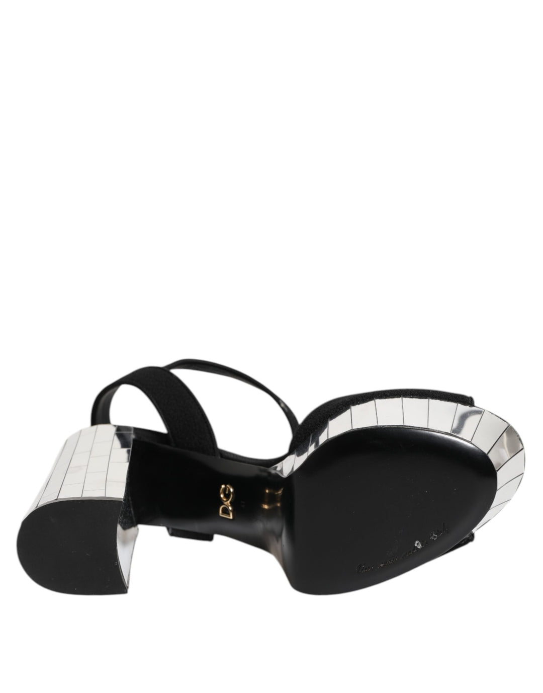 Dolce & Gabbana Black Crystal Ankle Strap Keira Sandal Shoes