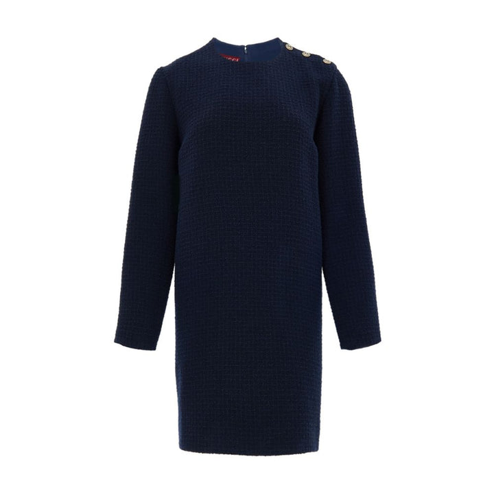 Gucci Navy Blue Wool Short Dress