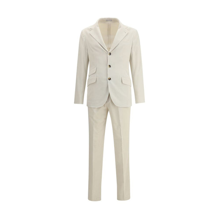 Brunello Cucinelli Cream Cotton Two-Piece Suit