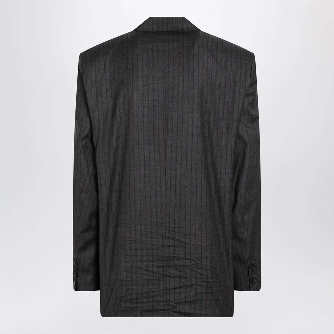 Balenciaga Grey pinstripe wool single-breasted jacket