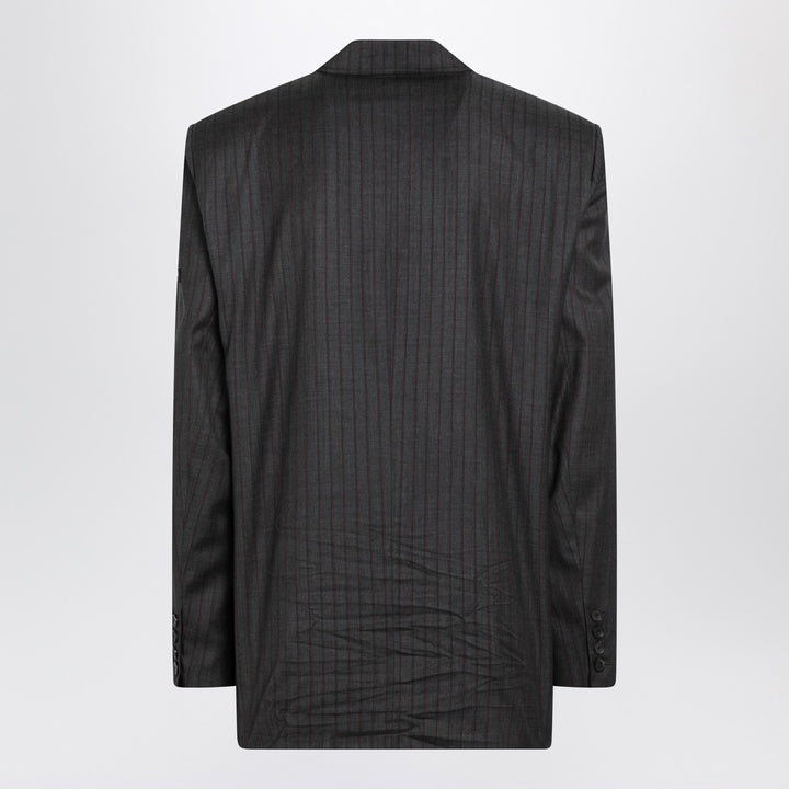 Balenciaga Grey pinstripe wool single-breasted jacket