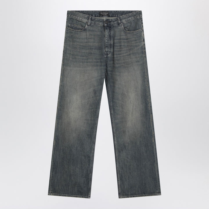 Balenciaga Loose washed jeans in blue/grey/yellow