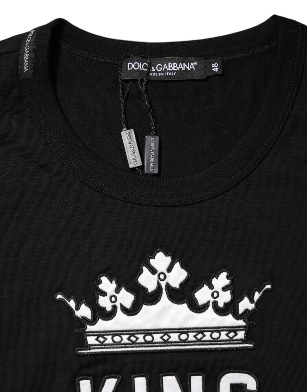 Dolce & Gabbana Black DG King Crown Cotton Crew Neck T-shirt