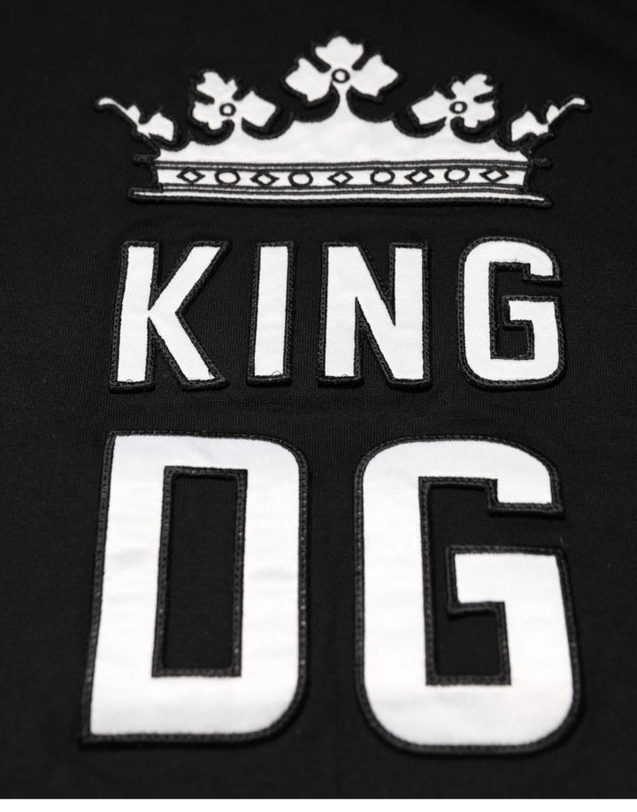 Dolce & Gabbana Black DG King Crown Cotton Crew Neck T-shirt