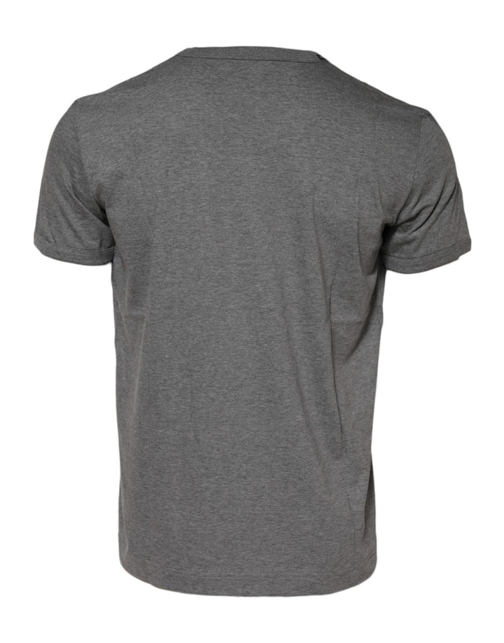 Dolce & Gabbana Gray Cotton Crew Neck Short Sleeves T-shirt
