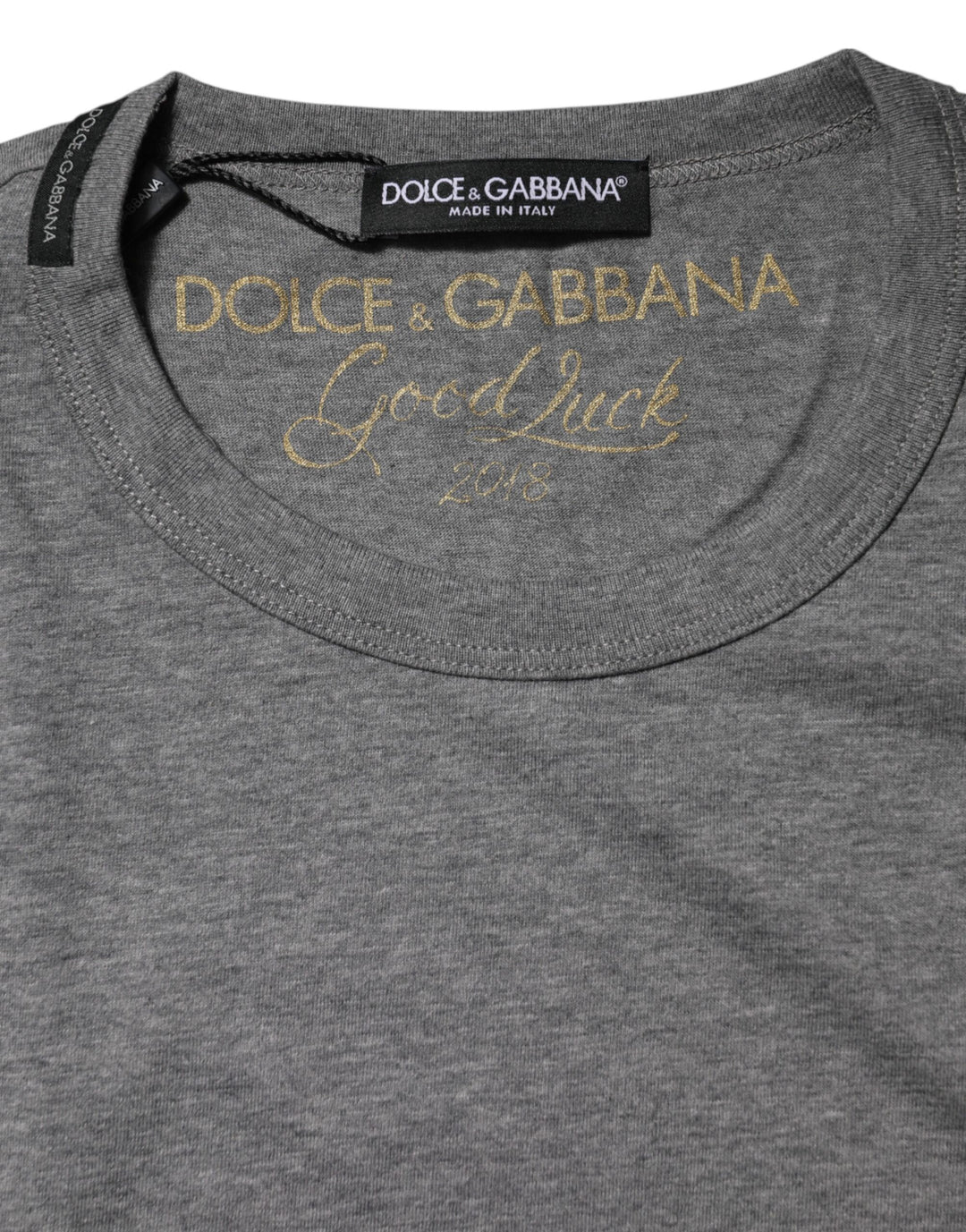 Dolce & Gabbana Gray Cotton Crew Neck Short Sleeves T-shirt