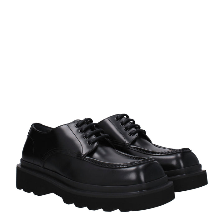 Dolce & Gabbana Black Leather Oxfords And Derbies