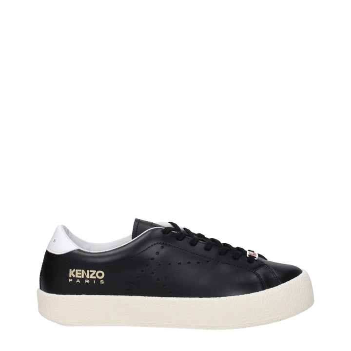 Kenzo Black Leather Low Top Sneakers