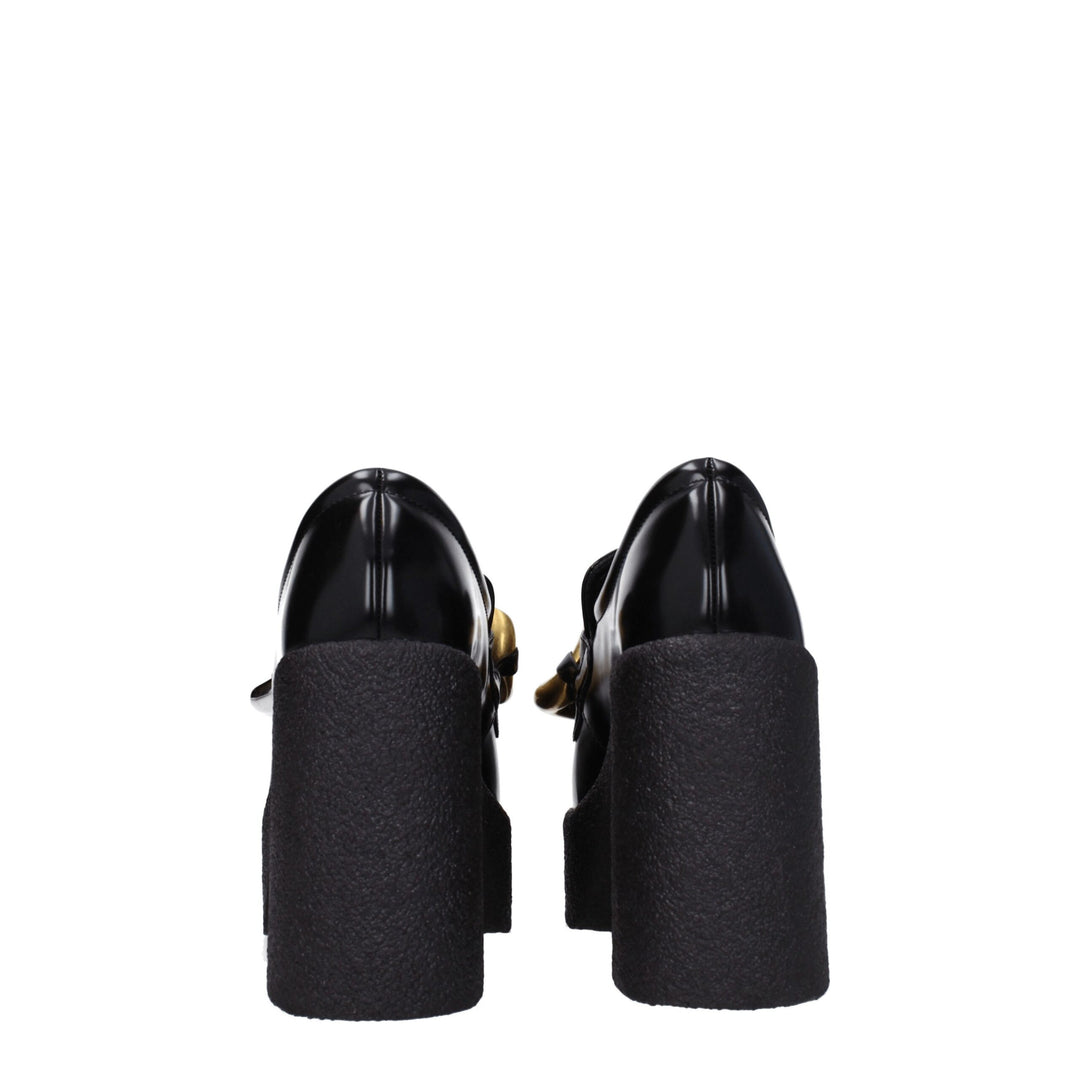 Stella McCartney Black Leather Platform Loafers
