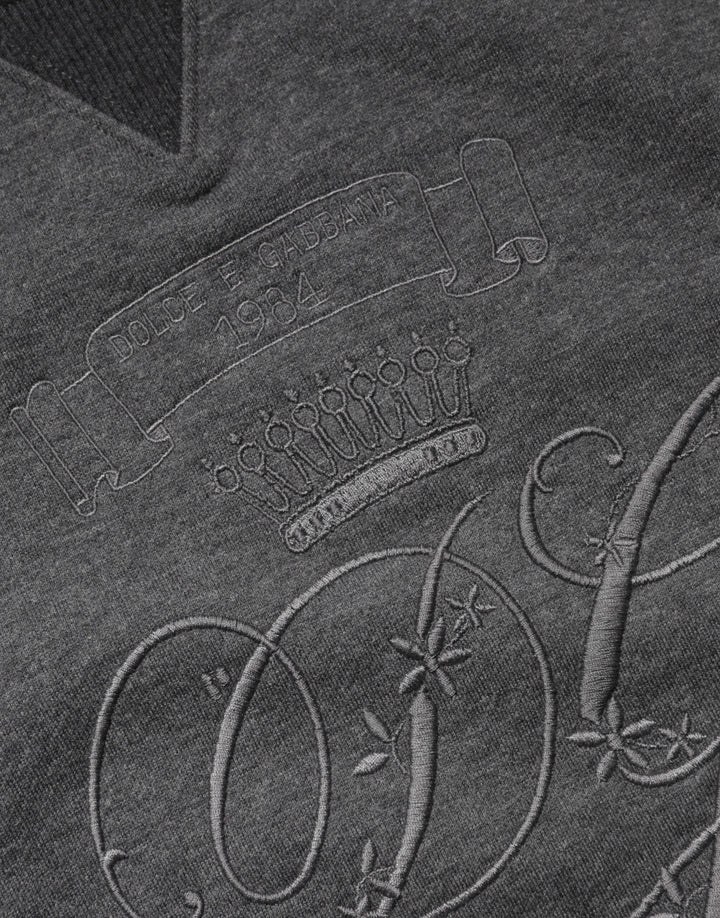 Dolce & Gabbana Gray DG Logo Embroidered Pullover Sweater
