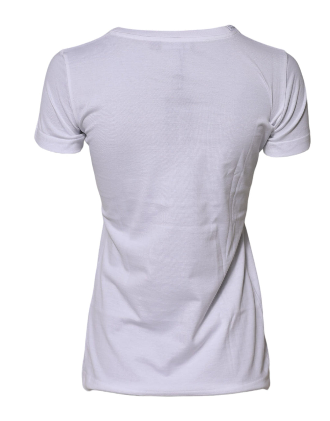 Dolce & Gabbana White Cotton Crew Neck Short Sleeves T-shirt
