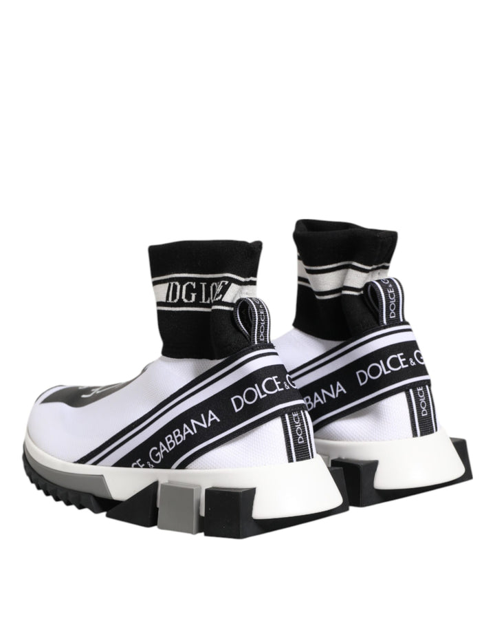 Dolce & Gabbana White Black Sorrento Socks Sneakers Shoes