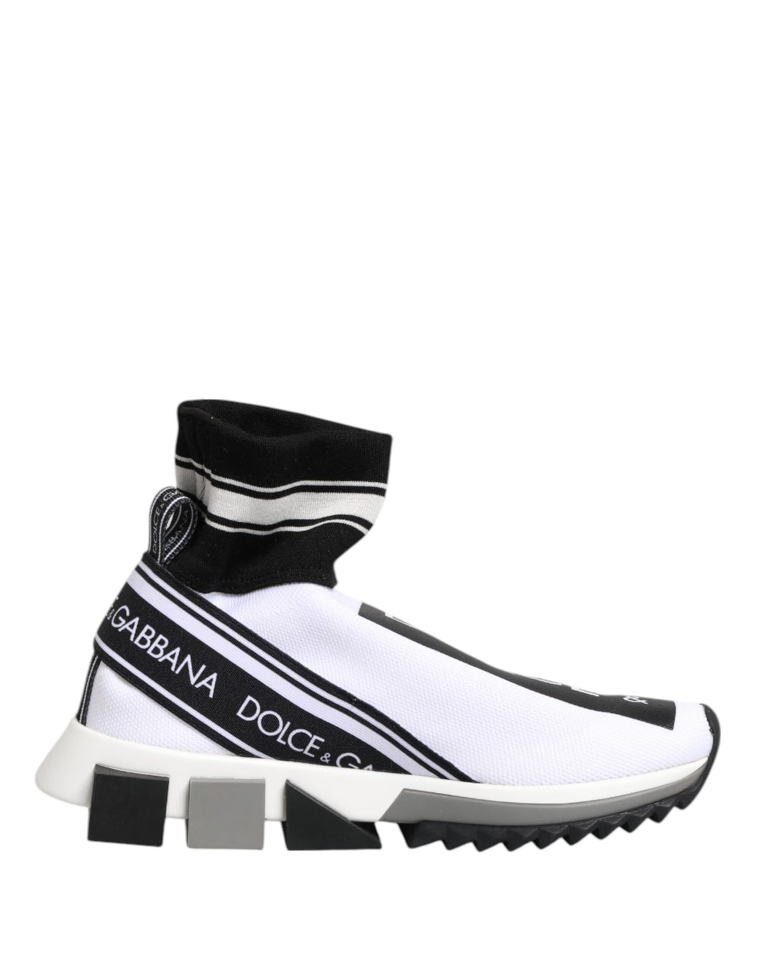 Dolce Gabbana White Black Sorrento Socks Sneakers Shoes – Visamoda