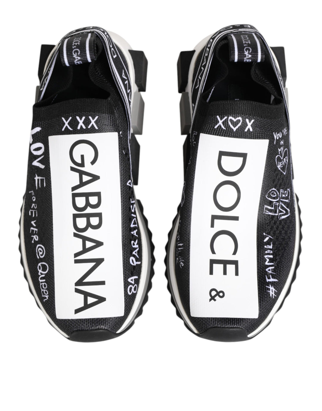 Dolce & Gabbana Black White Sorrento Low Top Sneakers Shoes