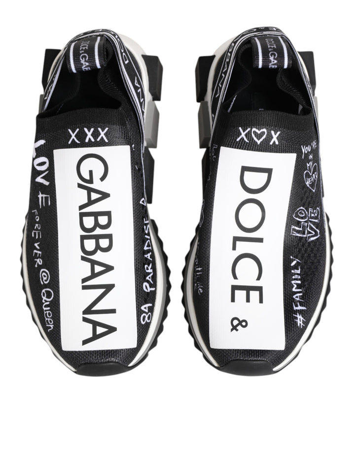 Dolce & Gabbana Black White Sorrento Low Top Sneakers Shoes