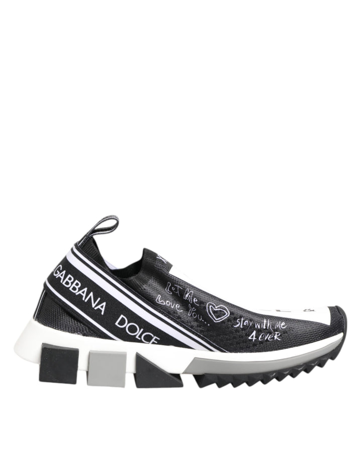 Dolce & Gabbana Black White Sorrento Low Top Sneakers Shoes