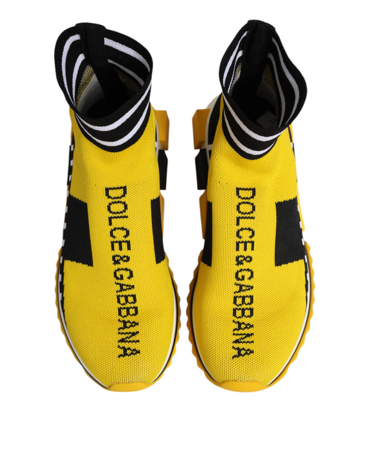 Dolce & Gabbana Yellow Black Sorrento Socks Sneakers Shoes