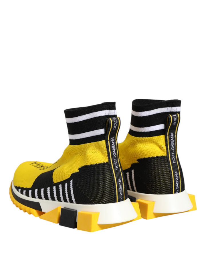 Dolce & Gabbana Yellow Black Sorrento Socks Sneakers Shoes
