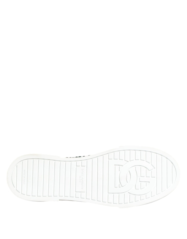 Dolce & Gabbana Green Portofino Crystal DG Logo Sneakers Shoes