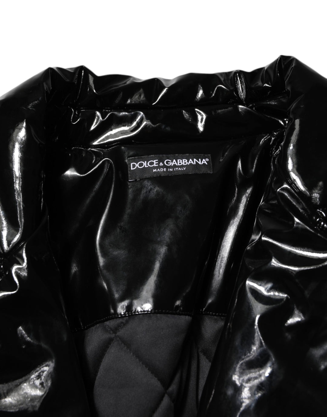 Dolce & Gabbana Polyester Black Quilted Puffer Coat  Jacket