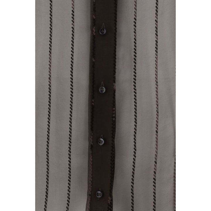 Brunello Cucinelli Brown Silk Blouse