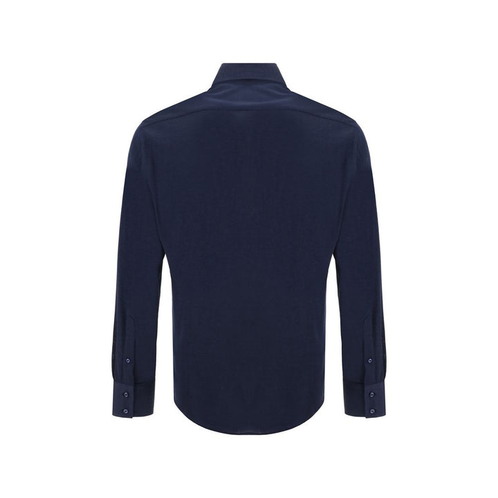 Brunello Cucinelli Blue Silk Shirt