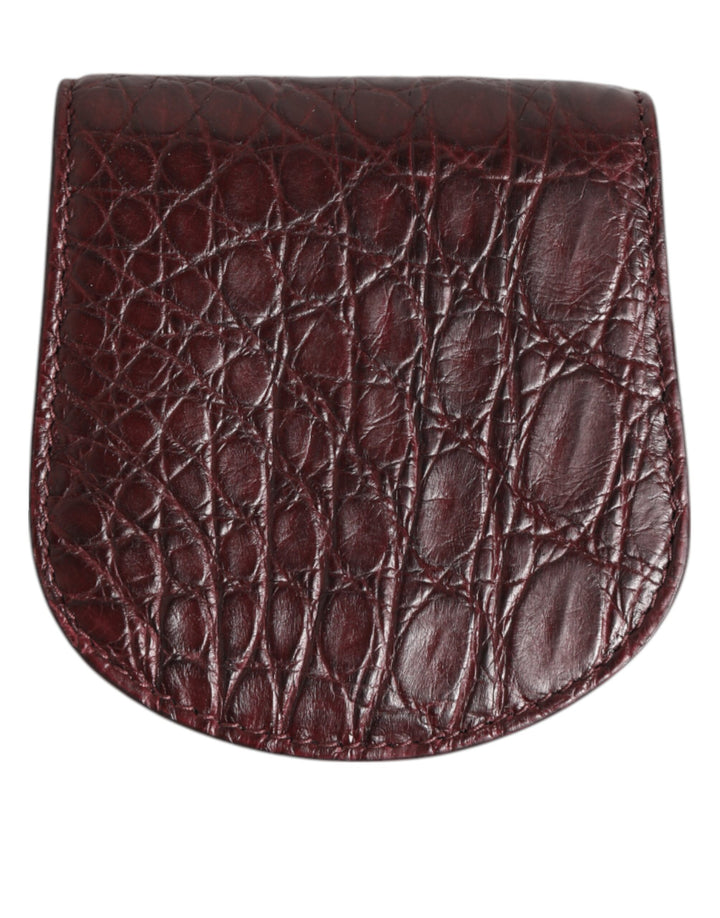 Dolce & Gabbana Burgundy Exotic Skin Coin Condom Case Holder Pocket Wallet