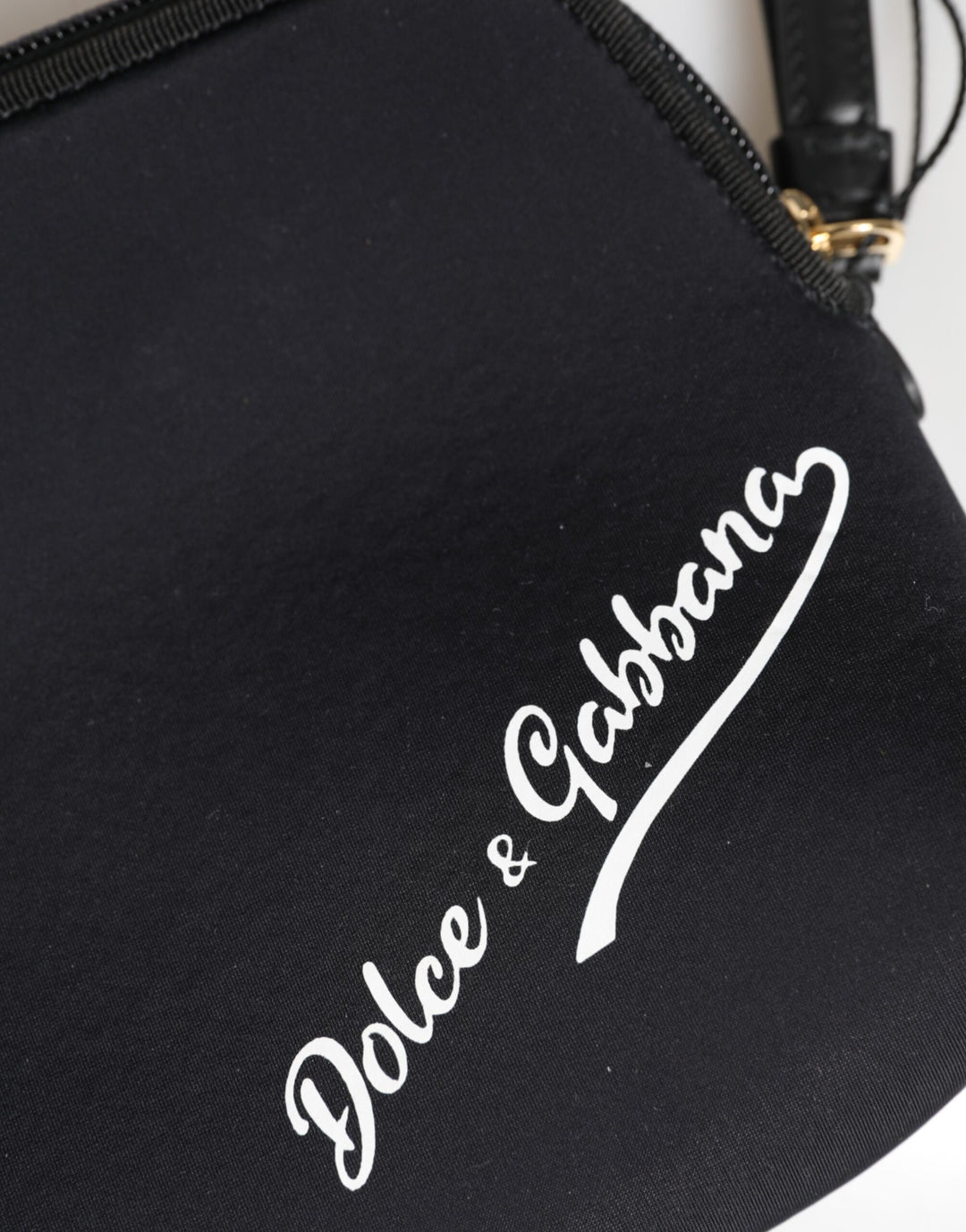 Dolce & Gabbana Black Solid Nylon DG LogoPrint Clutch Zip Borse Pouch Bag