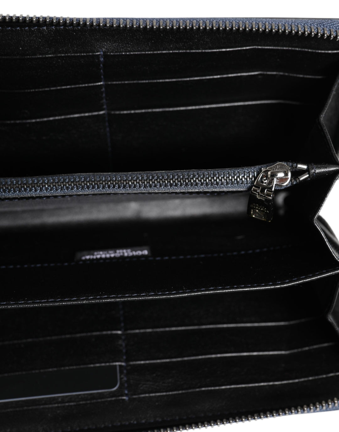 Dolce & Gabbana Black Blue Exotic Leather Men Continental Clutch Wallet