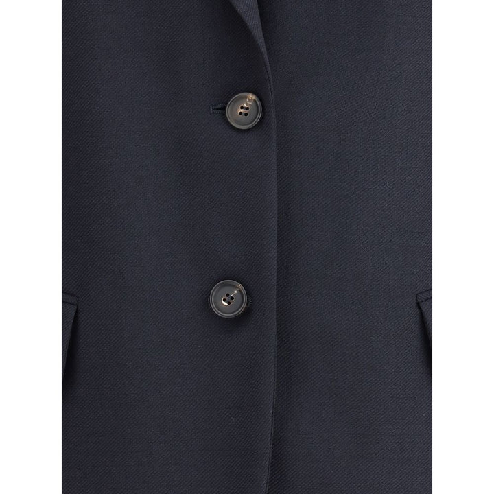 Brunello Cucinelli Blue Fleece Wool Blazer