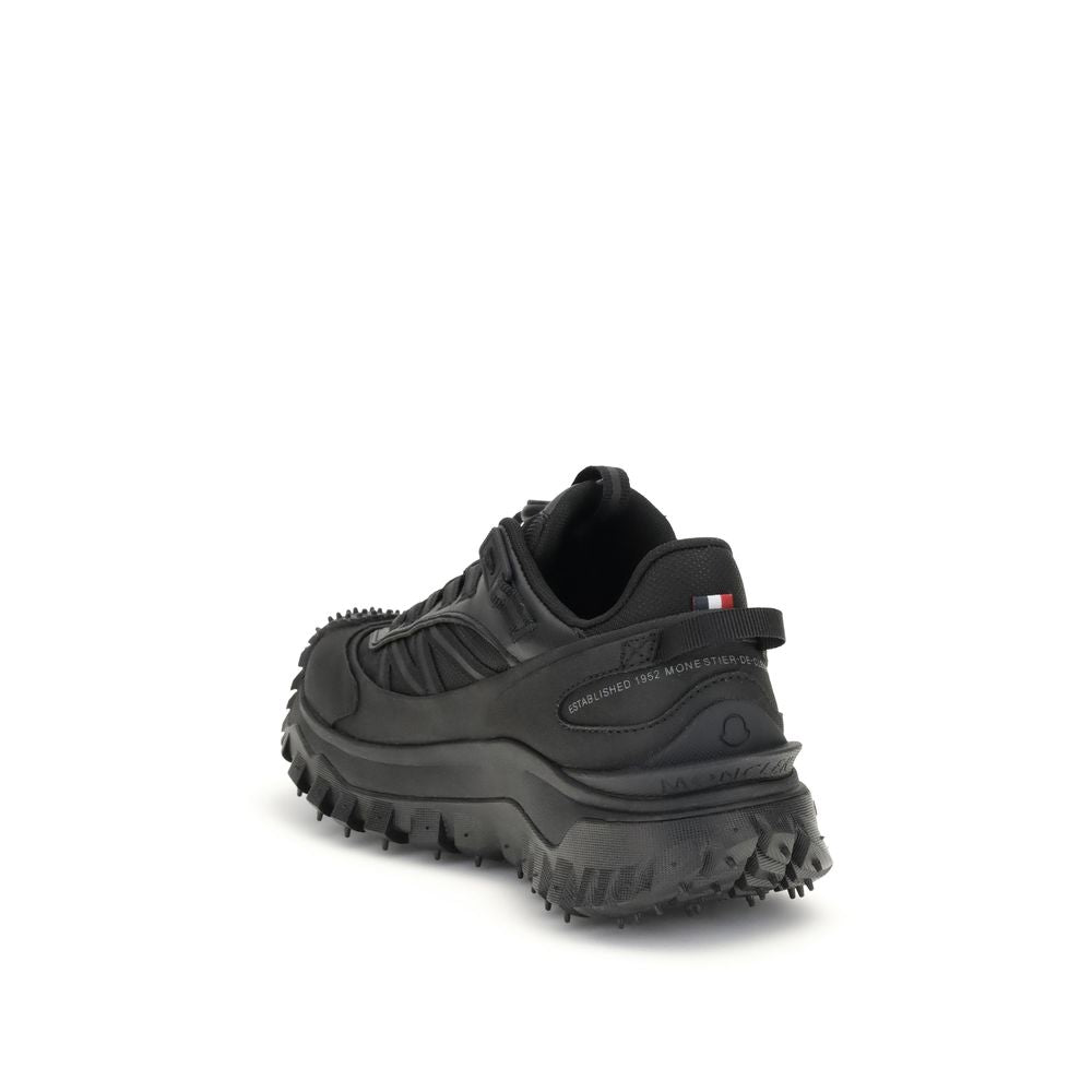 Moncler Black Calf Leather Bos Taurus Athletic Sneakers