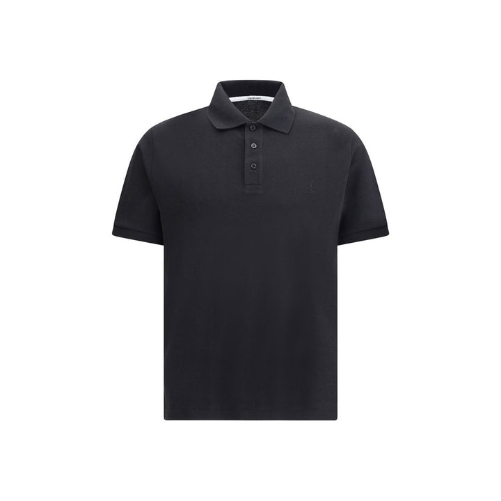 Saint Laurent Black Cotton Polo Shirt
