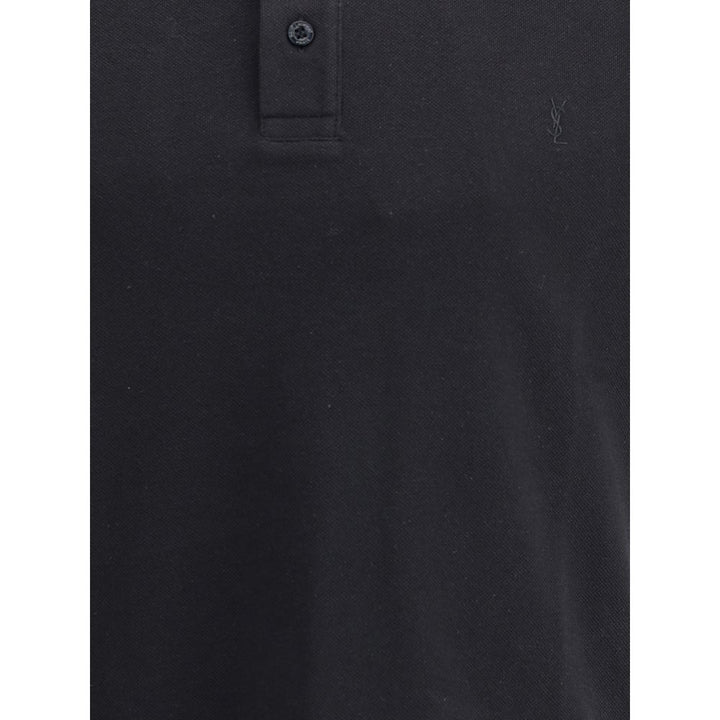 Saint Laurent Black Cotton Polo Shirt