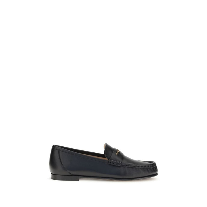 Chloé Black Calf Leather Bos Taurus Slip-On Loafers