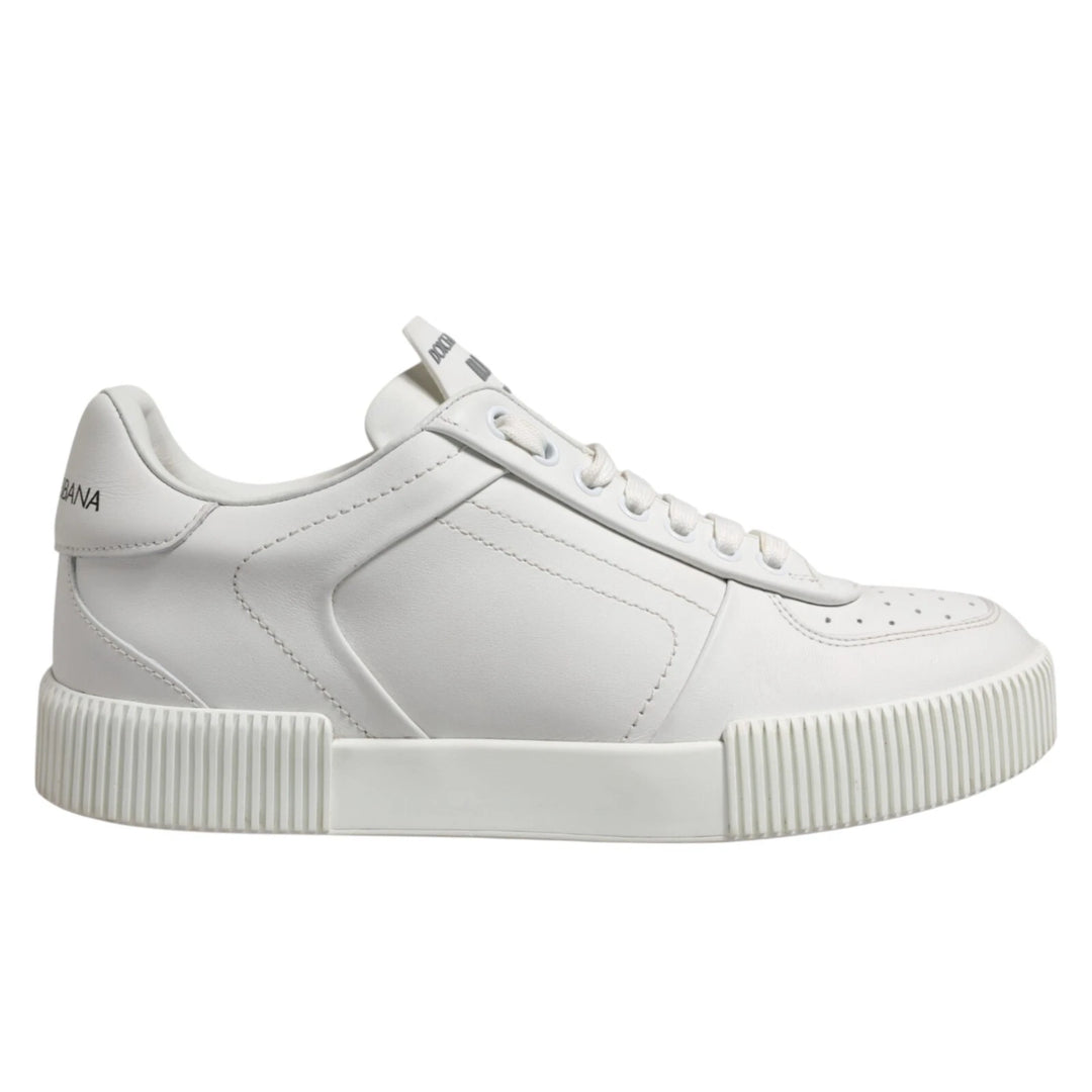 Dolce & Gabbana White Miami Leather Low Top Men Sneakers Shoes