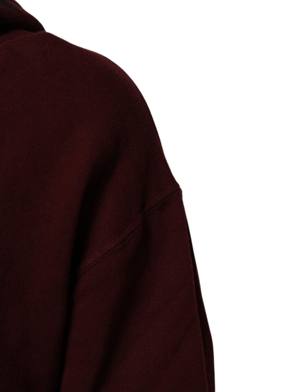 Dolce & Gabbana Burgundy Cotton Plaid Lined Men Hoodie Sweater