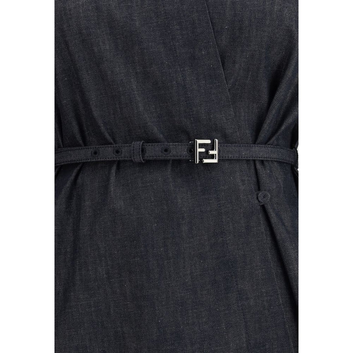 Fendi Blue Cotton Casual Dress
