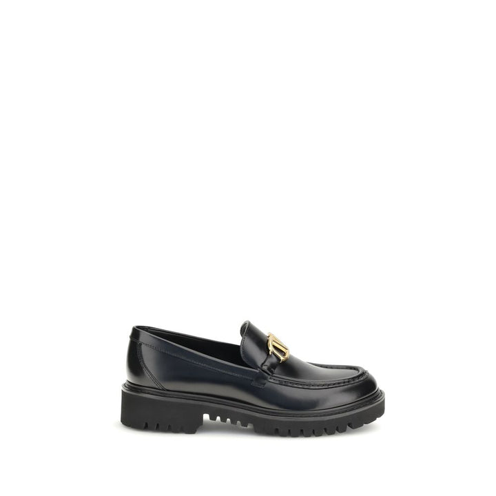 Valentino Garavani Black Leather Slip-On Loafers