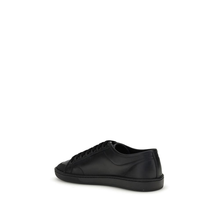 Saint Laurent Black Calf Leather Bos Taurus Low Top Sneakers