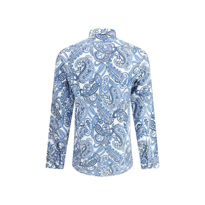 Etro Light Blue Cotton Pattern Shirt