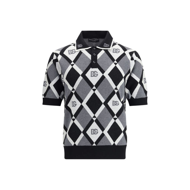 Dolce & Gabbana Multicolor Fleece Wool Polo Shirt