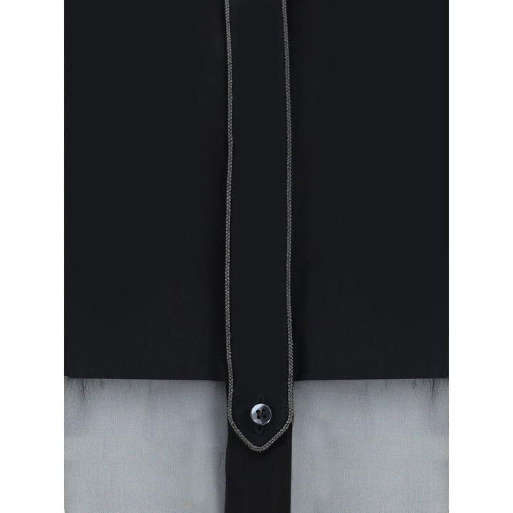 Brunello Cucinelli Black Cotton Pattern Shirt