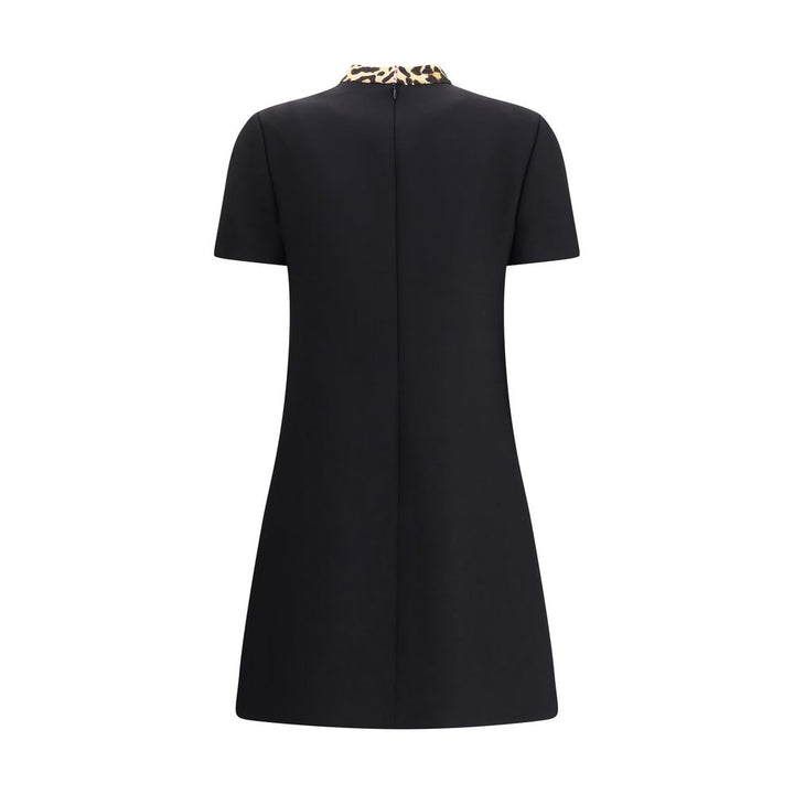 Valentino Black Fleece Wool Casual Dress