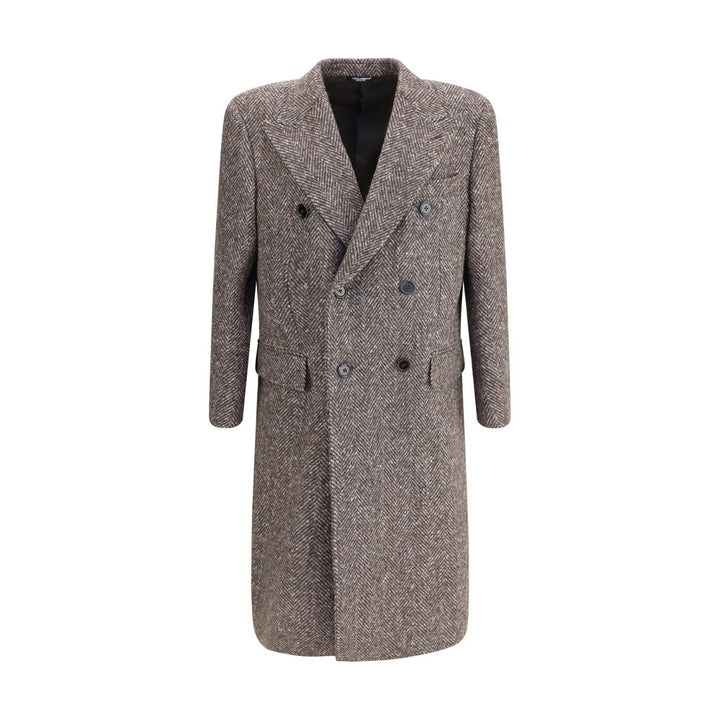 Dolce & Gabbana Gray Fleece Wool Coat