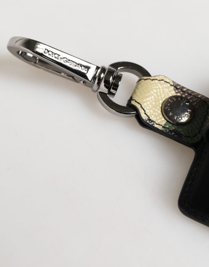 Dolce & Gabbana Multicolor Camouflage Leather Metal Accessory  Airpods Case